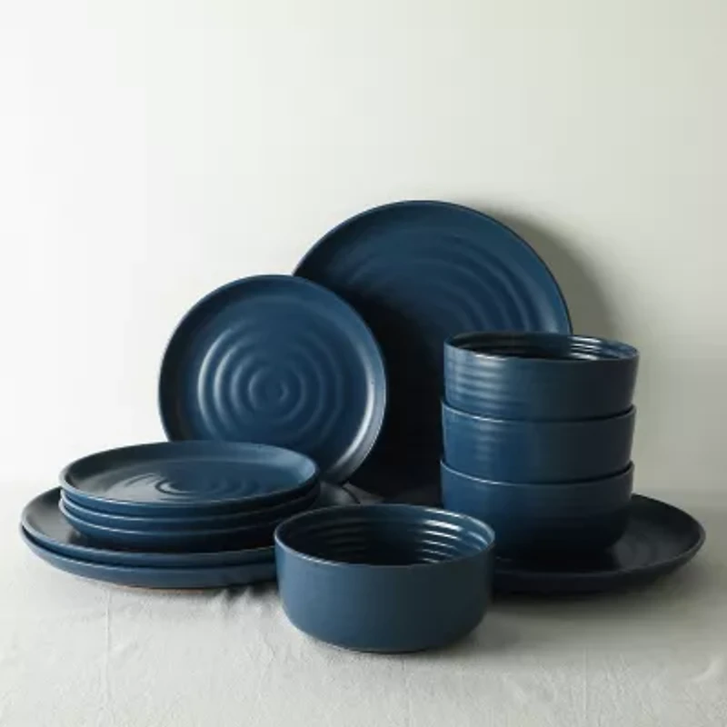 EARTH & CLAY Ion 24-pc. Stoneware Dinnerware Set