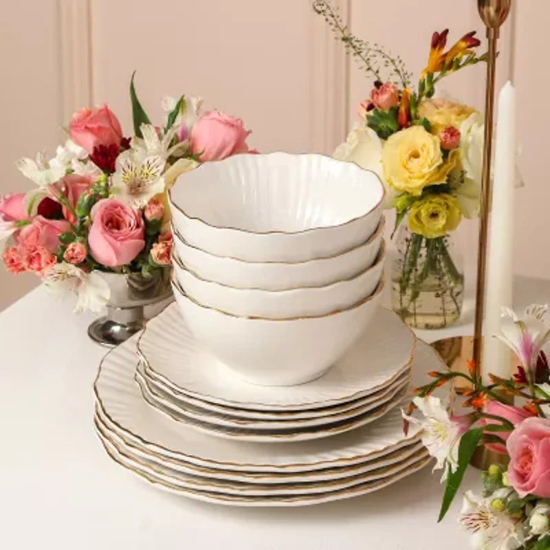 Christian Siriano New York Zinnia 24-pc. Porcelain Dinnerware Set