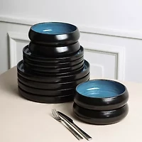 Stone + Lain Lagoon -pc. Stoneware Dinnerware Set