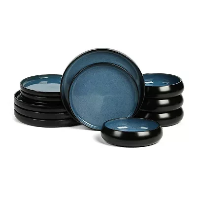 Stone + Lain Lagoon -pc. Stoneware Dinnerware Set