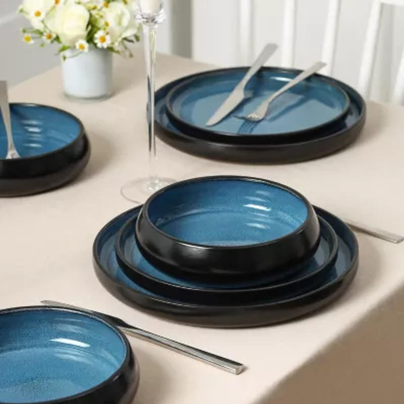 Stone + Lain Lagoon -pc. Stoneware Dinnerware Set