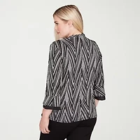 Alfred Dunner Barcelona Womens Round Neck 3/4 Sleeve T-Shirt