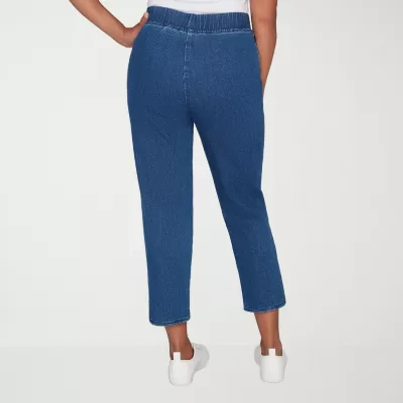 Alfred Dunner Hilton Head Womens Stretch Fabric Straight Leg Jean