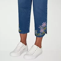 Alfred Dunner Hilton Head Womens Stretch Fabric Straight Leg Jean