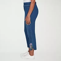 Alfred Dunner Hilton Head Womens Stretch Fabric Straight Leg Jean