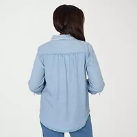 Alfred Dunner Hilton Head Womens 3/4 Sleeve Button-Down Shirt