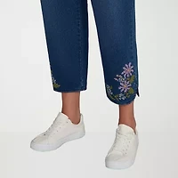 Alfred Dunner Hilton Head Womens Plus Mid Rise Stretch Fabric Straight Leg Jean