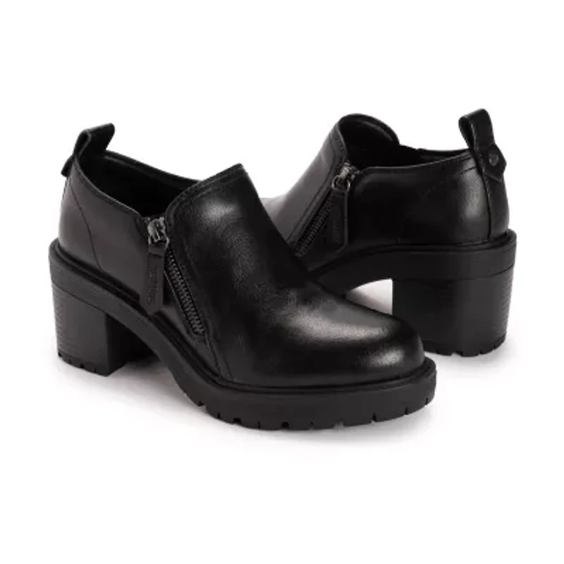 Muk Luks Womens Lainey Shootie Stacked Heel Booties