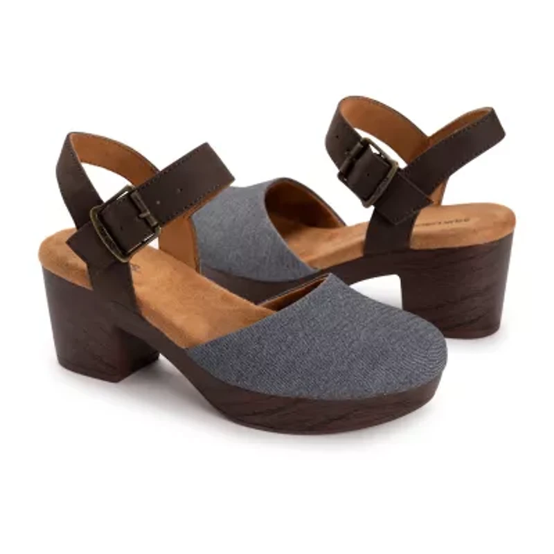 Muk Luks Merritt Strap Shoe Womens Round Closed Toe Cone Heel Pumps