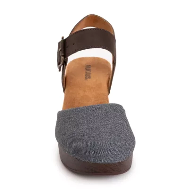 Muk Luks Merritt Strap Shoe Womens Round Closed Toe Cone Heel Pumps