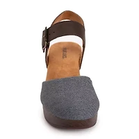 Muk Luks Merritt Strap Shoe Womens Round Closed Toe Cone Heel Pumps