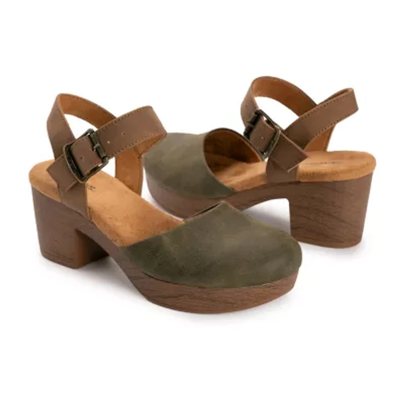 Muk Luks Merritt Strap Shoe Womens Round Closed Toe Cone Heel Pumps