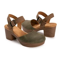 Muk Luks Merritt Strap Shoe Womens Round Closed Toe Cone Heel Pumps