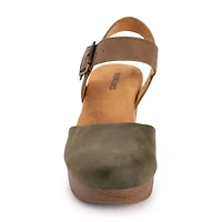 Muk Luks Merritt Strap Shoe Womens Round Closed Toe Cone Heel Pumps