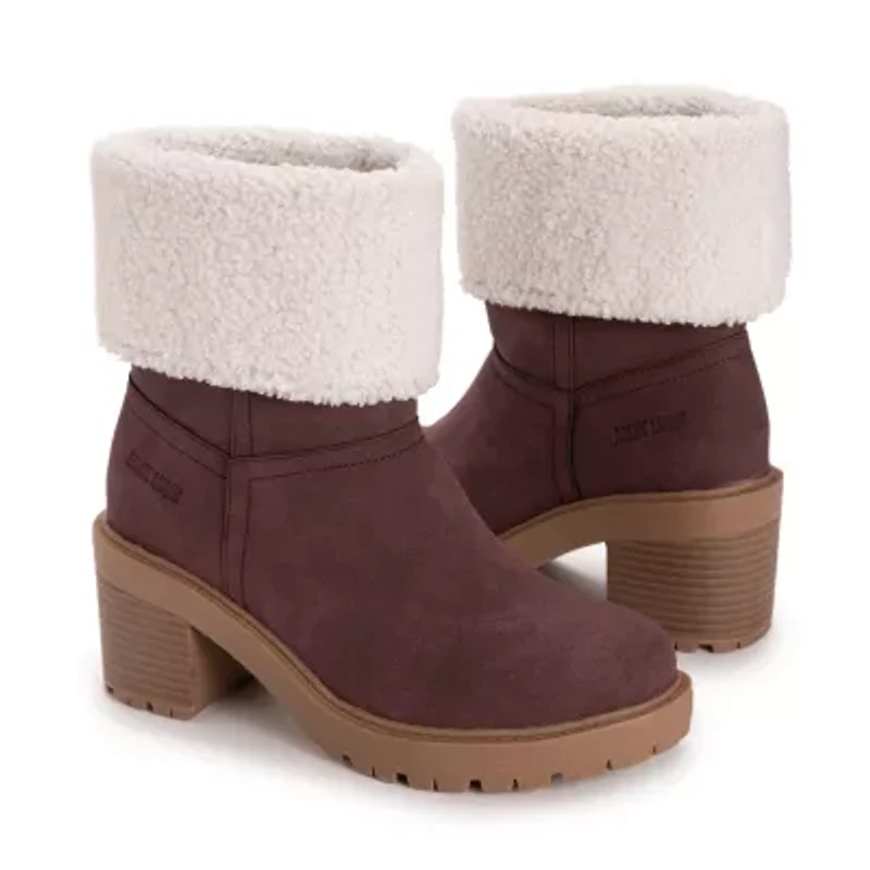 Muk Luks Womens Londyn Boot Stacked Heel Booties