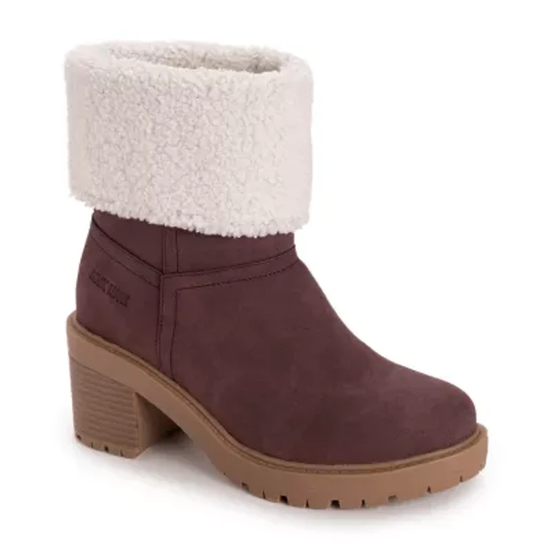 Muk Luks Womens Londyn Boot Stacked Heel Booties