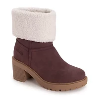 Muk Luks Womens Londyn Boot Stacked Heel Booties