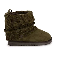 Muk Luks Womens Laurel Boot Flat Heel Booties