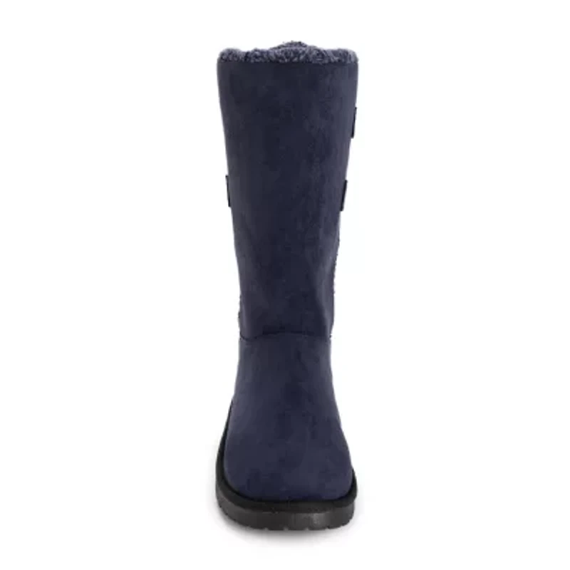 Muk Luks Womens Jean Boot Flat Heel Booties