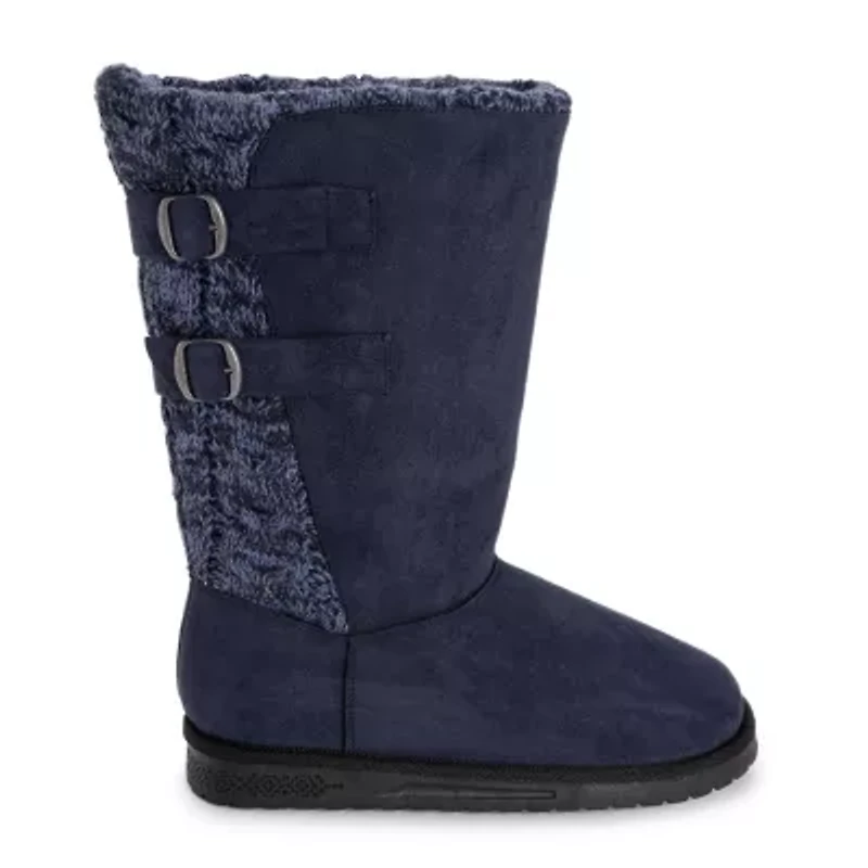 Muk Luks Womens Jean Boot Flat Heel Booties