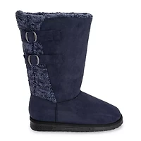 Muk Luks Womens Jean Boot Flat Heel Booties