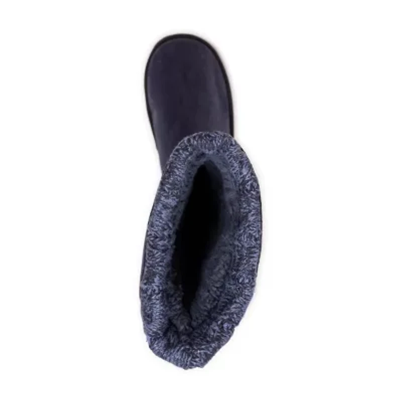 Muk Luks Womens Jean Boot Flat Heel Booties