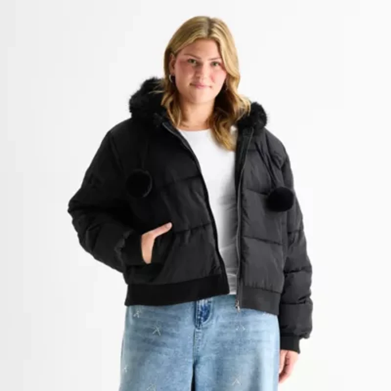 Forever 21 Womens Juniors Plus Heavyweight Puffer Jacket