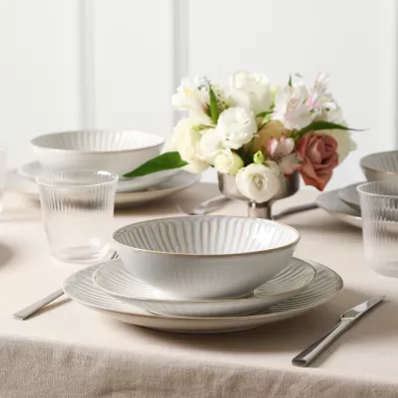 Stone + Lain Linea -pc. Stoneware Dinnerware Set