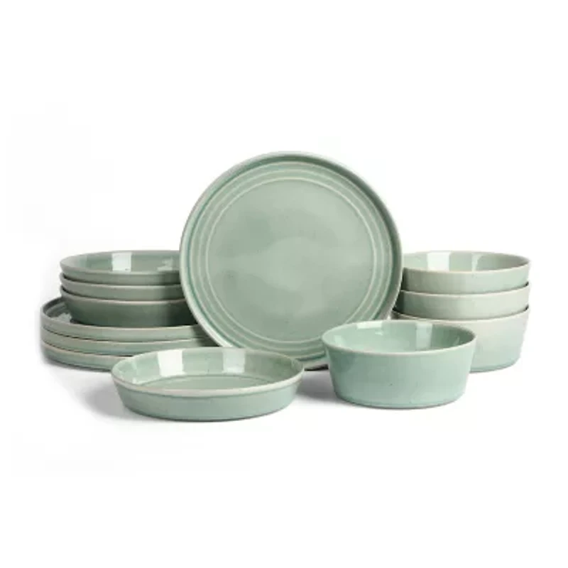 Stone + Lain Claire -pc. Stoneware Dinnerware Set