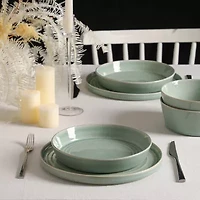Stone + Lain Claire -pc. Stoneware Dinnerware Set