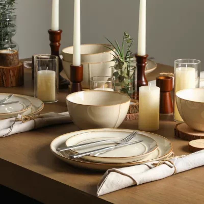 Stone + Lain Infinity 8-pc. Stoneware Dinnerware Set