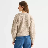 a.n.a Womens Crew Neck Long Sleeve Sweatshirt