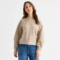 a.n.a Womens Crew Neck Long Sleeve Sweatshirt