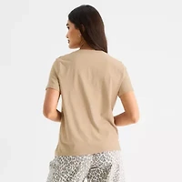 a.n.a Womens Round Neck Short Sleeve T-Shirt