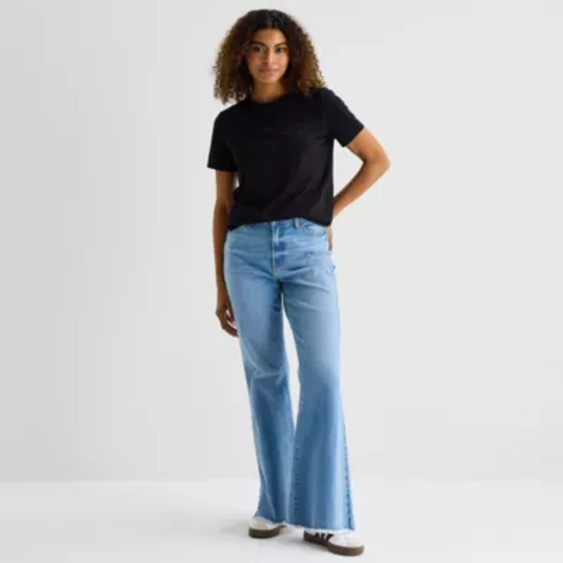 a.n.a Womens Round Neck Short Sleeve T-Shirt