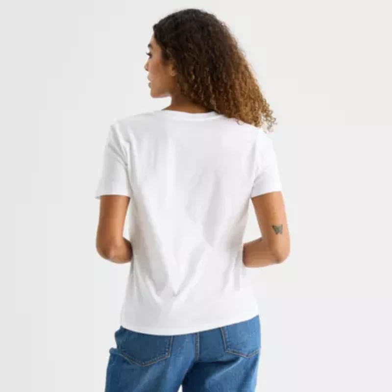 a.n.a Womens V Neck Short Sleeve T-Shirt
