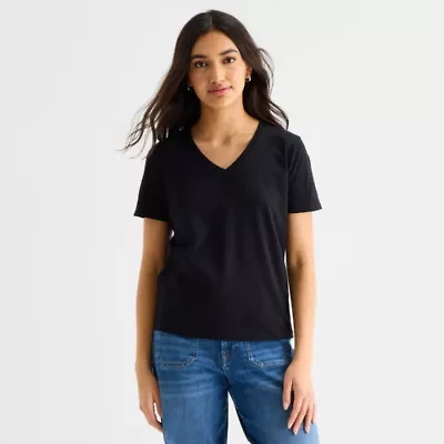 a.n.a Womens V Neck Short Sleeve T-Shirt