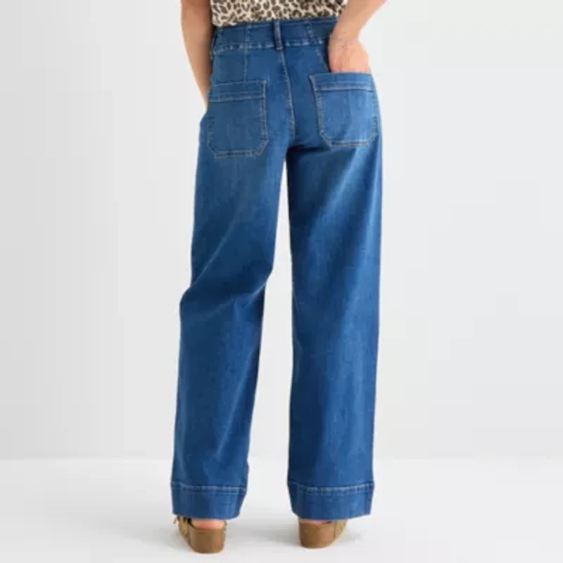 a.n.a Patch Pocket Womens Highest Rise Wide Leg Jean