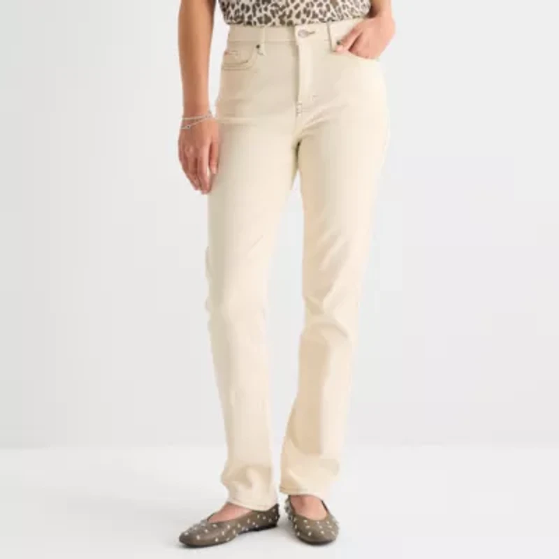 a.n.a Womens High Rise Straight Leg Slim Fit Jean