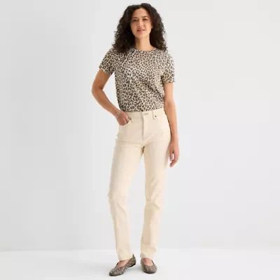 a.n.a Womens High Rise Straight Leg Slim Fit Jean