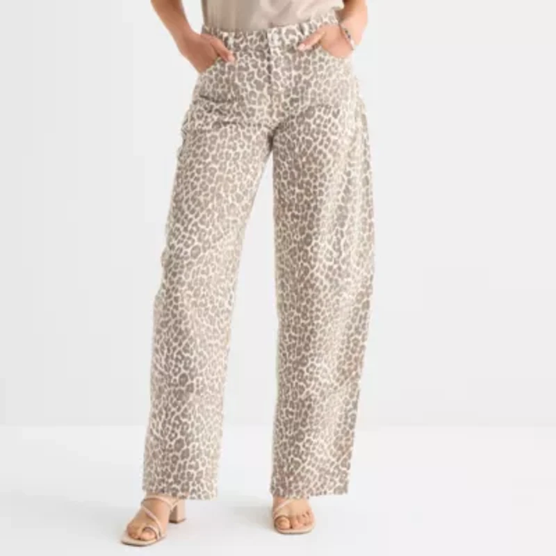 a.n.a Animal Womens Mid Rise Barrel Jean