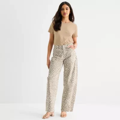 a.n.a Animal Womens Mid Rise Barrel Jean