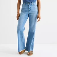 a.n.a Womens Mid Rise Relaxed Flare Leg Jean
