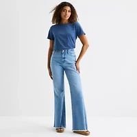 a.n.a Womens Mid Rise Relaxed Flare Leg Jean
