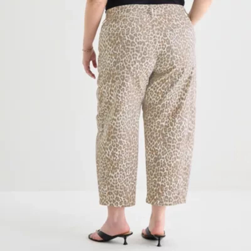 a.n.a Womens Plus Mid Rise Barrel Jean