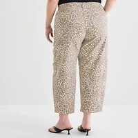 a.n.a Womens Plus Mid Rise Barrel Jean