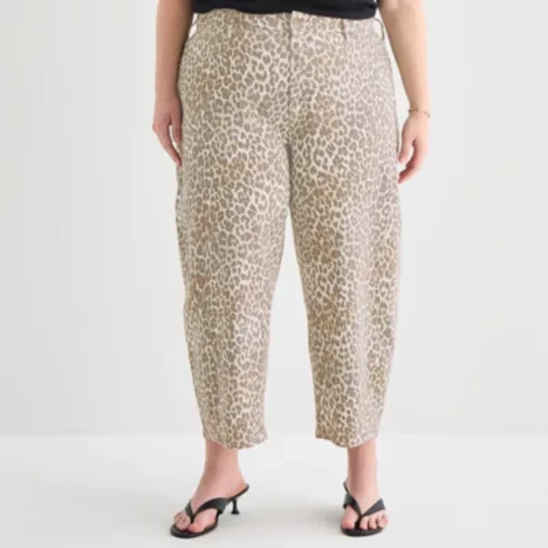 a.n.a Womens Plus Mid Rise Barrel Jean