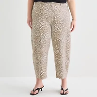 a.n.a Womens Plus Mid Rise Barrel Jean