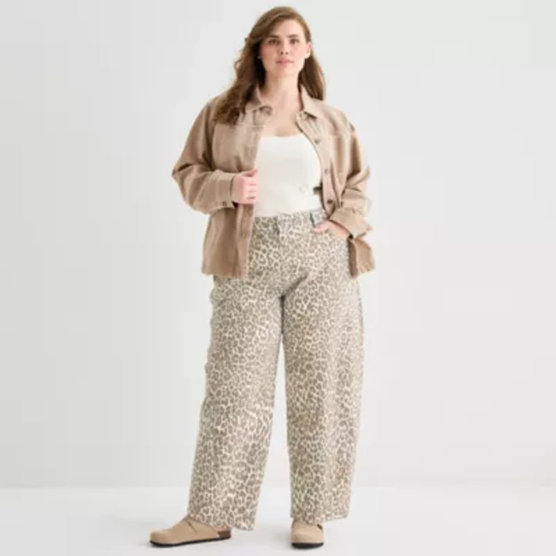 a.n.a Womens Plus Denim Midweight Shirt Jacket