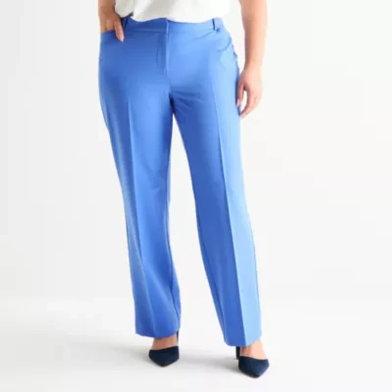 Liz Claiborne Womens Plus Mid Rise Trouser